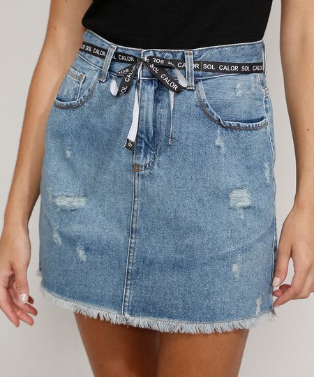 Saia-Jeans-Feminina-Curta-Destroyed-com-Cinto-Cadarco-Azul-Medio-9983319-Azul_Medio_1