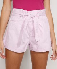 Short-de-Sarja-Feminino-Clochard-Cintura-Super-Alta-com-Faixa-para-Amarrar-Lilas-9976280-Lilas_1