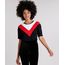 Blusa-Feminina-com-Recortes-Contrastantes-Manga-Curta-Decote-Redondo-Preta-9186642-Preto_1