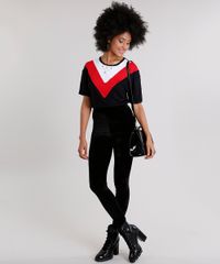Blusa-Feminina-com-Recortes-Contrastantes-Manga-Curta-Decote-Redondo-Preta-9186642-Preto_3