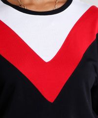 Blusa-Feminina-com-Recortes-Contrastantes-Manga-Curta-Decote-Redondo-Preta-9186642-Preto_4