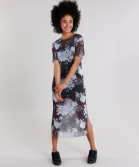 Vestido-Feminino-Midi-Estampado-Floral-em-Tule-com-Fendas-Cinza-9132098-Cinza_1