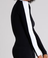 Vestido-Feminino-com-Listras-Laterais-Manga-Longa-Decote-Redondo-Preto-9154250-Preto_4