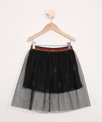 Saia-Infantil-de-Tule-Estampada-de-Estrelas-Preta-9980693-Preto_1
