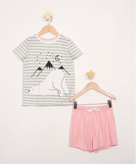Pijama-Infantil-Manga-Curta-Urso-Polar-Off-White-9979026-Off_White_1