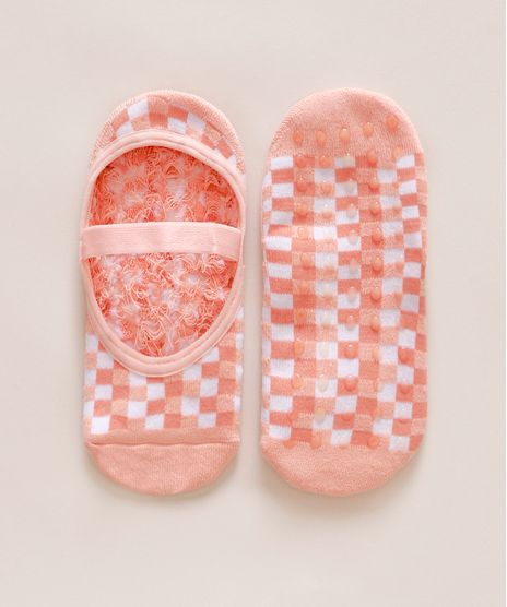 Meia-Feminina-Sapatilha-Estampada-Xadrez-Vichy-Rosa-9977268-Rosa_1