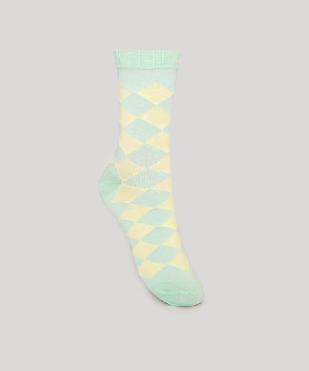 Meia-Feminina-Cano-Alto-Estampada-Losangos-Verde-9977763-Verde_1