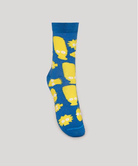 Meia-Feminina-Cano-Alto-Os-Simpsons-Azul-9977766-Azul_1