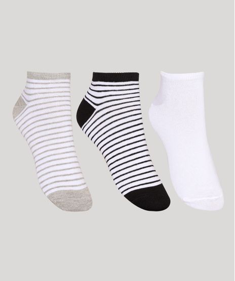 Kit-de-3-Meias-Femininas-Cano-Medio-Listradas-Branco-9978323-Branco_1