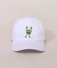 Bone-Masculino-Aba-Curva-com-Bordado-Mike-Wazowski-Branco-9981584-Branco_1