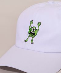 Bone-Masculino-Aba-Curva-com-Bordado-Mike-Wazowski-Branco-9981584-Branco_2
