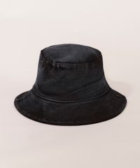 Bucket-Hat-de-Sarja-Feminino-Estonado-Preto-9982827-Preto_1