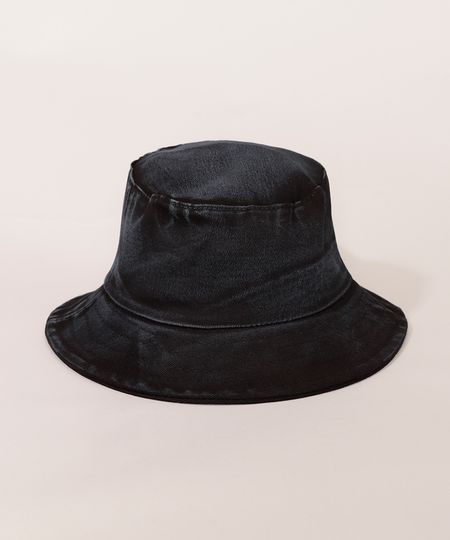 Bucket-Hat-de-Sarja-Feminino-Estonado-Preto-9982827-Preto_1