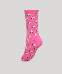 Meia-Feminina-Cano-Alto-Estampada-de-Estrelas-Rosa-9976576-Rosa_2