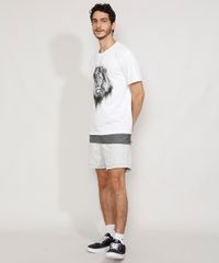 Bermuda-Masculina-de-Sarja-Reta-com-Recortes-e-Cordao-Cinza-Mescla-9967044-Cinza_Mescla_3