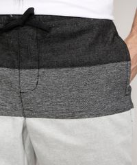 Bermuda-Masculina-de-Sarja-Reta-com-Recortes-e-Cordao-Cinza-Mescla-9967044-Cinza_Mescla_5