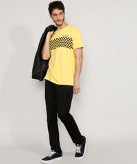 Camiseta-Masculina-Manga-Curta--Wild-Motors--com-Quadriculado-Gola-Careca-Amarela-9981273-Amarelo_3