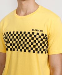 Camiseta-Masculina-Manga-Curta--Wild-Motors--com-Quadriculado-Gola-Careca-Amarela-9981273-Amarelo_5