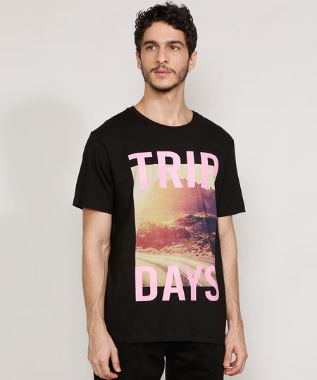 Camiseta-Masculina-Manga-Curta--Trip-Days--Paisagem-Gola-Careca-Preta-9981875-Preto_1