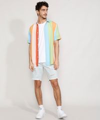 Camisa-Masculina-Tradicional-Listrada-Manga-Curta-Multicor-9982355-Multicor_3