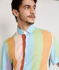 Camisa-Masculina-Tradicional-Listrada-Manga-Curta-Multicor-9982355-Multicor_6