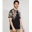 Camiseta-Masculina-Manga-Curta-com-Estampa-Floral-Gola-Careca-Preta-9980968-Preto_1