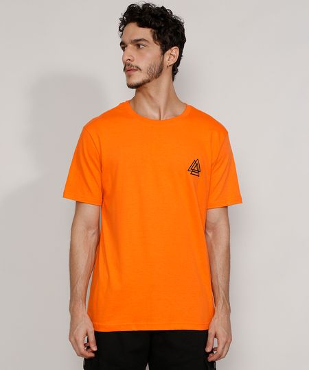 Camiseta-Masculina-Manga-Curta-Triangulos-Flocada-Gola-Careca-Laranja-9981270-Laranja_1