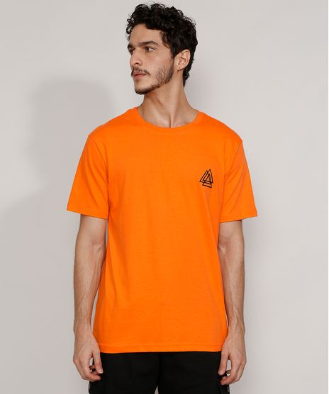 Camiseta-Masculina-Manga-Curta-Triangulos-Flocada-Gola-Careca-Laranja-9981270-Laranja_1
