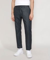 Calca-Masculina-Alfaiataria-Slim-Cropped-Estampada-Xadrez-Preta-9981533-Preto_1