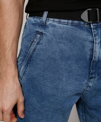 Calca-Jeans-Masculina-Jogger-Slim-Marmorizada-com-Cinto-e-Bolso-de-Ziper-Azul-Medio-9981200-Azul_Medio_6