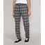 Calca-de-Flanela-Masculina-Reta-Estampada-Xadrez-com-Bolsos-Chumbo-9984638-Chumbo_1