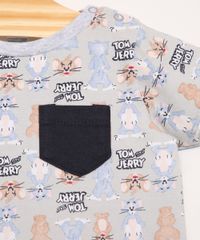 Macaquinho-Infantil-Manga-Curta-Estampado-Tom-e-Jerry-com-Bolso-Cinza-Mescla-9976341-Cinza_Mescla_2