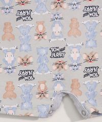 Macaquinho-Infantil-Manga-Curta-Estampado-Tom-e-Jerry-com-Bolso-Cinza-Mescla-9976341-Cinza_Mescla_4