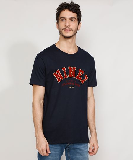 Camiseta-Masculina-Manga-Curta--Nine7--Flocada-Gola-Careca-Azul-Marinho-9981873-Azul_Marinho_1