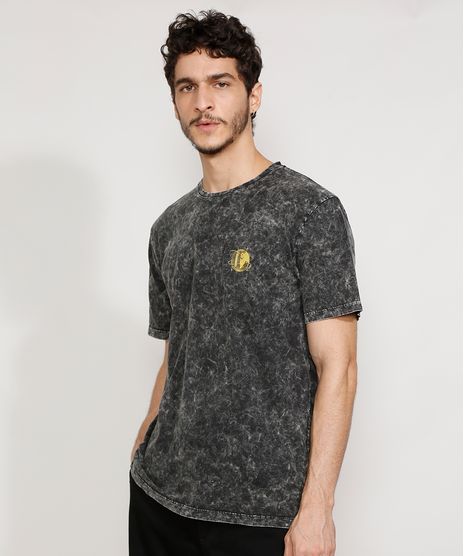 Camiseta-Masculina-Marmorizada-Manga-Curta-Globo-Gola-Careca-Preta-9980970-Preto_1