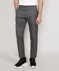 Calca-Masculina-Alfaiataria-Slim-Cropped-Estampada-Xadrez-Cinza-Mescla-Escuro-9981535-Cinza_Mescla_Escuro_1