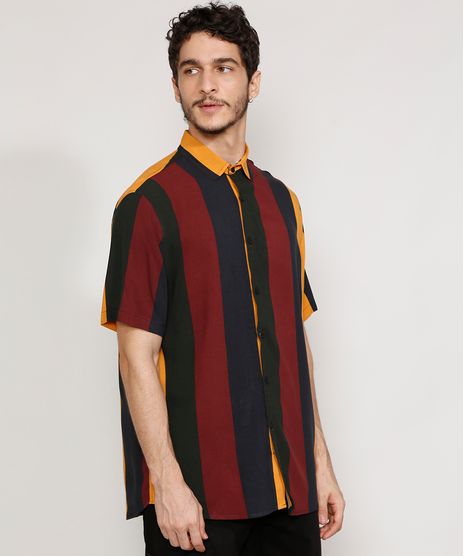 Camisa-Masculina-Tradicional-Listrada-Manga-Curta-Multicor-9982209-Multicor_1