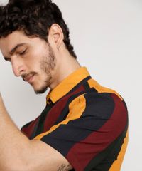 Camisa-Masculina-Tradicional-Listrada-Manga-Curta-Multicor-9982209-Multicor_4