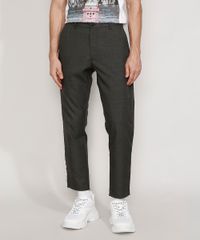 Calça de Alfaiataria Masculina Cropped Preta