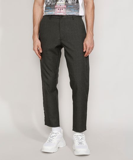 Calça de Alfaiataria Masculina Cropped Preta Calça de Alfaiataria Masculina Cropped Preta