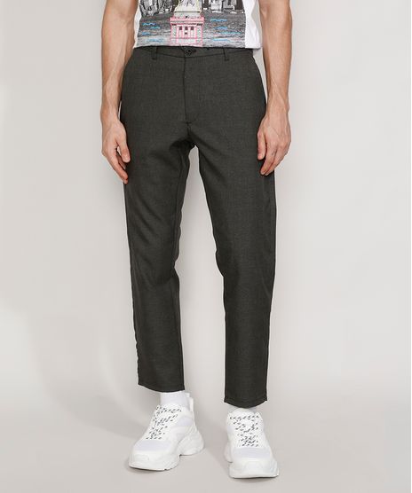 Calça de Alfaiataria Masculina Cropped Preta