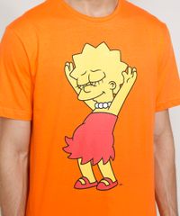 Camiseta-Masculina-Manga-Curta-Lisa-Simpson-Dancando-Gola-Careca-Laranja-9985893-Laranja_2
