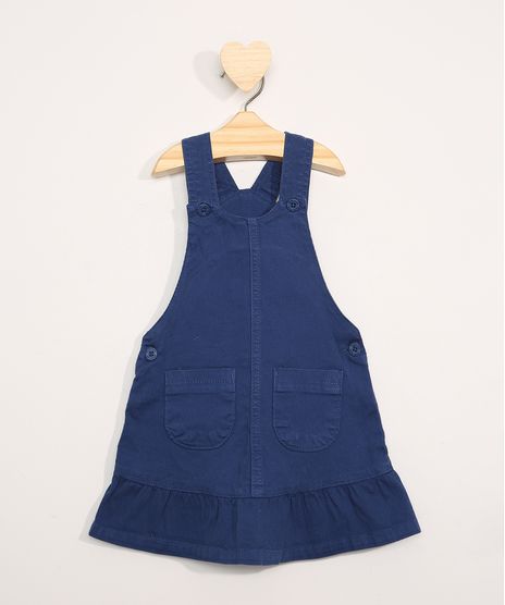 Salopete-de-Sarja-Infantil-com-Bolsos-e-Babados-Azul-Marinho-9978683-Azul_Marinho_1