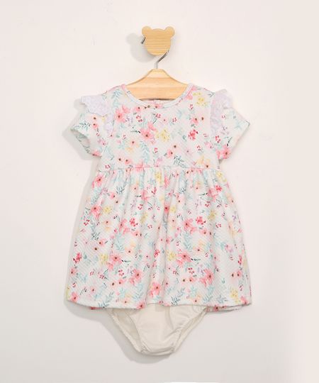 Vestido-Infantil-Estampado-Floral-Manga-Curta-com-Babado---Calcinha-Off-White-9980554-Off_White_1