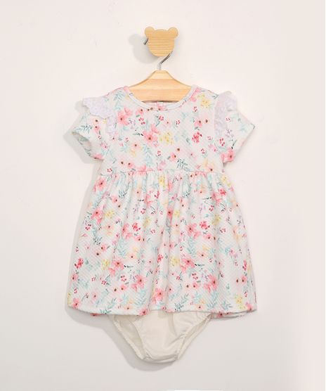 Vestido-Infantil-Estampado-Floral-Manga-Curta-com-Babado---Calcinha-Off-White-9980554-Off_White_1