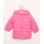 Jaqueta-Puffer-de-Nylon-Infantil-com-Bolsos-Rosa-9966643-Rosa_1