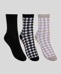 Kit-de-3-Meias-Femininas-Cano-Alto-Estampadas-Xadrez-Vichy-Preto-9976579-Preto_1