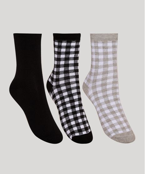 Kit-de-3-Meias-Femininas-Cano-Alto-Estampadas-Xadrez-Vichy-Preto-9976579-Preto_1