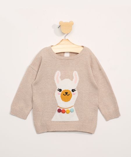 Sueter-de-Trico-Infantil-Lhama-com-Bordado-e-Pompom-Bege-9794874-Bege_1 Sueter-de-Trico-Infantil-Lhama-com-Bordado-e-Pompom-Bege-9794874-Bege_1