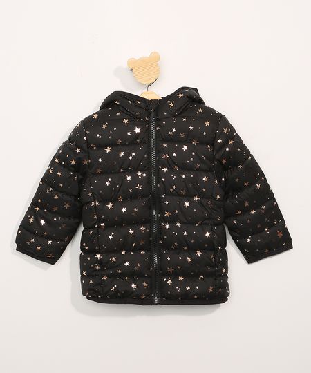 Jaqueta-Puffer-de-Nylon-Infantil-Estampada-de-Estrelas-Metalizadas-com-Capuz-Preta-9966641-Preto_1 Jaqueta-Puffer-de-Nylon-Infantil-Estampada-de-Estrelas-Metalizadas-com-Capuz-Preta-9966641-Preto_1